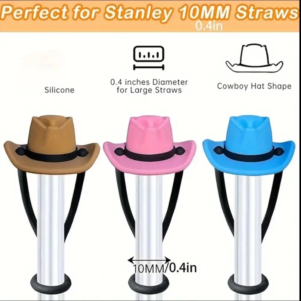 Cowgirl/Cowboy Hat Straw Caps for Stanley/Yeti Cups, 30/40 oz., Fits 10m… - Picture 4 of 9